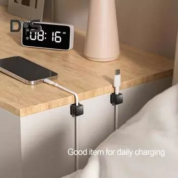 6 шт. магнитных зажимов для кабеля, улучшенный клейкий держатель для провода для настольной тумбочки, автомобильный органайзер для шнура, держатели для домашнего офиса, зажим для кабеля для телефона USB 6pcs чёрный