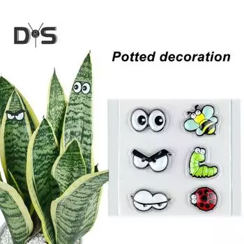 6 шт., магниты для растений Монстера, глаза, украшение для комнатных растений, забавные растения, безопасные магнитные булавки, подвески, аксессуары для домашних растений для любителей растений 6pcs