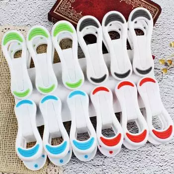 6 шт. маленькая зажим для одежды, утолщенный пластиковый зажим для носка, зажим для одежды, прочный ветрозащитный зажим, зажим для нижнего белья, небольшой зажим для домашней одежды 6 pieces/pack красный