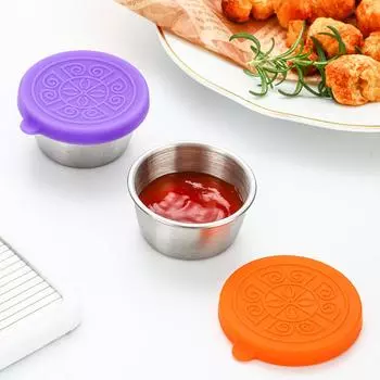 6 шт. Маленькие контейнеры для приправ с крышкой, герметичные, из нержавеющей стали, набор для соуса для кемпинга CHINA