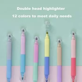 6 шт. маркер-ручка с двумя головками, двухцветный дизайн, не растекается, быстросохнущий, колпачки в виде кошачьей лапки, разные цвета