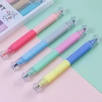 6 шт. маркер-ручка с двумя головками, двухцветный дизайн, не растекается, быстросохнущий, кошачья лапка