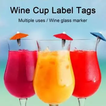 6 шт. маркеры для бокалов для вина, креативная форма, яркие цвета, многоразовые, широко используемые, идентификационные этикетки для коктейлей, шампанского, бирки 6pcs
