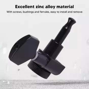 6 шт. машинная головка для блокировки гитары из цинкового сплава, черная электроакустическая гитара, заблокированный ключ для настройки колышка для замены 3L3R, черный