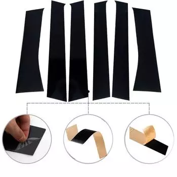 6 шт. матово-черные наклейки на оконную отделку BC колонки подходят для Mitsubishi Xpander 2017-2025 декоративные наклейки на авто