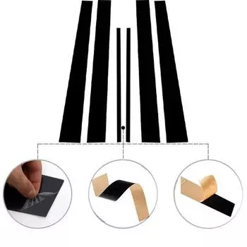 6 шт. матово-черных автомобильных дверей, окон, стоек, декоративных наклеек, наружных деталей, подходят для Toyota Highlander 2001-2007