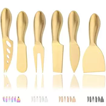 6 шт. матовый золотой мини-нож вилка стамеска для масла сырорезка резак нержавеющая сталь столовые приборы инструмент кухонный гаджет