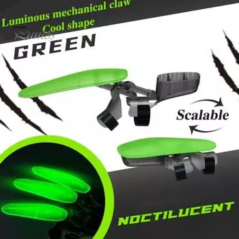 6 шт. механический выдвижной коготь волка светящийся детский взрослый расширяемый коготь волка костюм на Хэллоуин вечеринка косплей реквизит шарнирное удлиняющее устройство для пальцев 6pcs синий