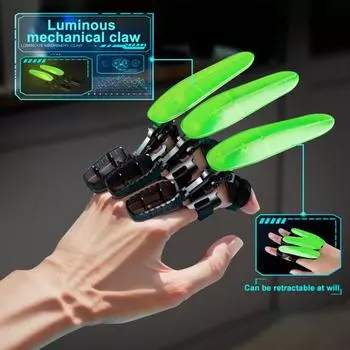 6 шт. Механический выдвижной волчий коготь светящийся детский взрослый расширяемый волчий коготь костюм на Хэллоуин 6pcs серебряный