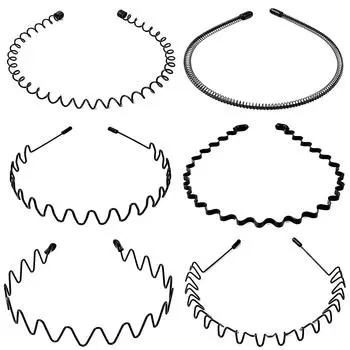 6 шт. Металлическая повязка на голову для мужчин и женщин, модные резинки для волос для спорта на открытом воздухе, нескользящая гладкая эластичная расческа с зубцами, унисекс, аксессуары для волос