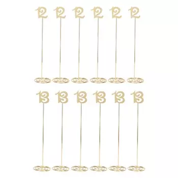 6 шт. Металлические номера для свадебных столов, защита от ржавчины, утолщенные высокие номера для столов с держателем для W Number 12