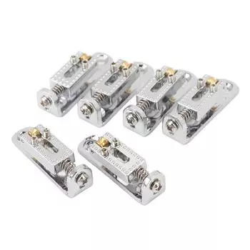 6 шт. Металлические регулируемые по высоте седла для гитарного бриджа для 3 4 5 6 7-струнной электрогитары серебряный