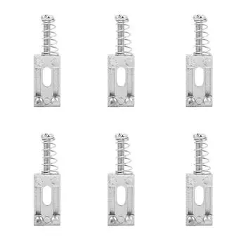 6 шт. металлические седла тремоло с одинарным замком и винтовой пружиной для электрогитары(Серебряный)