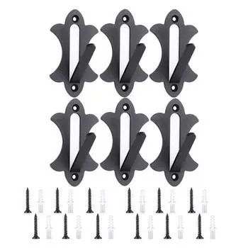 6 шт. Металлический держатель для европейского черепа Сверхпрочный Крючок-стойка для настенного крепления черепа оленя, мула, антилопы, койота, мелкой дичи 6pcs