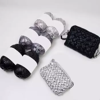 6 шт. металлизированная пряжа для футболок, полиэстеровая пряжа, ткань, пряжа для вязания крючком для сумок, одеял, подушек 3