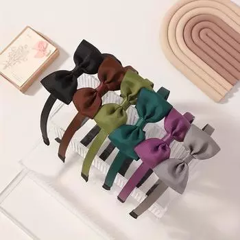 6 шт. Милая однотонная повязка на голову, лента, ручная работа, банты для волос, резинки для волос для девочек, милые детские аксессуары для волос, подарки