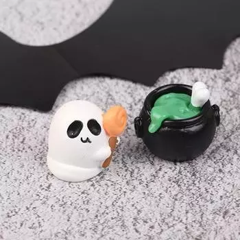 6 шт. милые миниатюрные фигурки из микропейзажа на Хэллоуин, поделки из смолы, украшение для рабочего стола в виде мини-сада фей