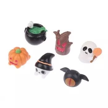 6 шт. милые миниатюрные фигурки из микропейзажа на Хэллоуин, поделки из смолы, украшение для рабочего стола в виде мини-сада фей