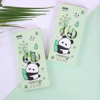 6 шт. милые мультяшные гелевые ручки панда забавные нажимные ручки милые плавно пишущие ручки 6Pcs