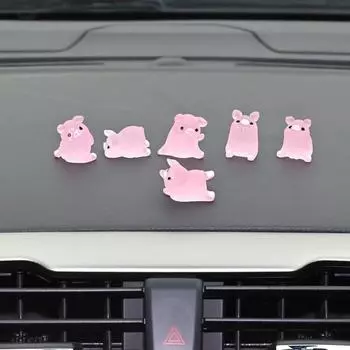 6 шт., милые мультяшные свиньи, автомобильные украшения, украшение для салона автомобиля, аксессуары для украшения 6pcs