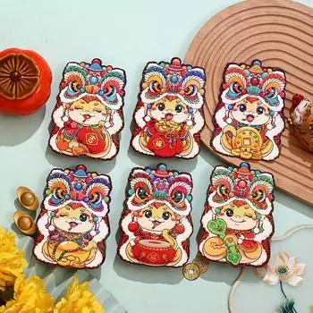 6 шт. милых красных конвертов 2025 года года змеи, денежная упаковка, благословение, китайский традиционный весенний фестиваль, красные пакеты, подарки A3