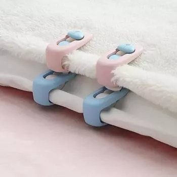 6 шт. Милый медведь, держатель для одеяла, зажим, безыгольная и бесшовная застежка для одеяла, надежно предотвращает скольжение, универсальные зажимы для простыней, нескользящие одеяла, фиксированные пряжки белый