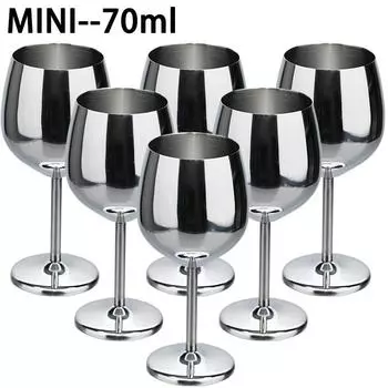 6 шт. Мини 70 мл нержавеющая сталь стакан коктейль креативный металлический бар ресторан шампанское бокал для красного вина бокал для бара посуда чашка