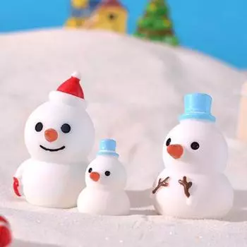 6 шт. Мини-елочные украшения из смолы Санта-Клаус, снеговик, лось, фигурки, микропейзаж