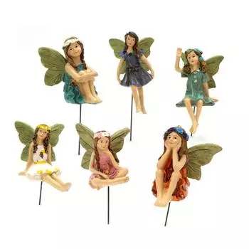 6 шт. мини фея фигурки украшения пейзаж дома газон украшения сад бонсай ремесло декор