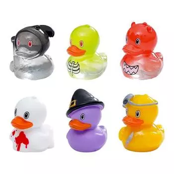 6 шт. Мини-фигурки утят на тему Хэллоуина, утиные украшения из смолы, ведьма, призрак, зомби-утка, коллекционные фигурки для DIY, декор для микроландшафта аквариума 6pcs