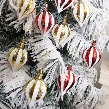 6 шт. Мини-гальванизированные подвесные шары, пластиковые, веселые, рождественские, елочные украшения для дома и улицы золотой