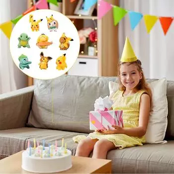 6 шт. Мини Милые Подарочные Фигурки Пикачу для Украшения Вечеринки