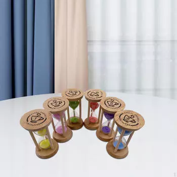 6 шт. Мини песочные часы на 1-6 минут, набор песочных часов, универсальное использование для игр и раннего образования