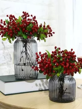 6 шт. мини-поддельные ягоды искусственный гранатовый букет с вишней для свадьбы, домашнего декора красный