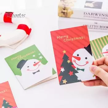 6 шт. мини-рождественские блокноты праздничный Санта-Клаус Снеговик дизайн подарок портативные стильные рождественские блокноты для путешественников Christmas Tree