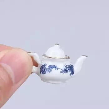6 шт. миниатюрная столовая посуда для кукольного домика, фарфоровый чайный сервиз, чашка с цветочным узором