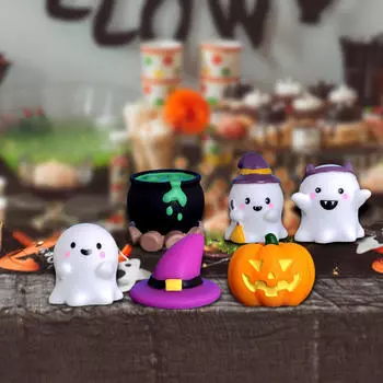 6 шт. Миниатюрные фигурки из смолы на Хэллоуин, поделки, милые украшения для мини-сада фей