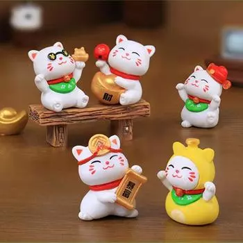 6 шт. миниатюрный Lucky Cat изысканное качество изготовления настольные принадлежности компактная статуя удачи украшение мода