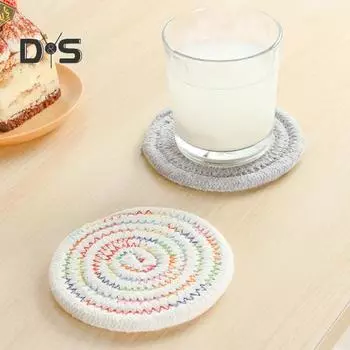 6 шт. минималистичные хлопковые подставки с держателем, впитывающие термостойкие противоожоговые подставки для напитков для украшения дома