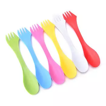 6 шт. многофункциональная походная утварь походная ложка вилка комбинированный дорожный гаджет ложка вилка