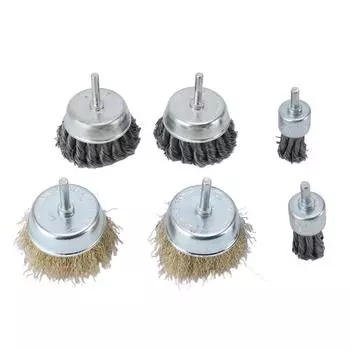 6 шт., многофункциональная проволочная щетка для сверления, набор проволочных кистей для полировки металла, удаления ржавчины, заусенцев, краски