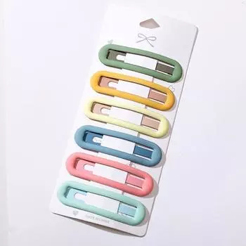6 шт. Модные практичные универсальные заколки для волос BB цвета Моранди, боковые заколки для волос для девочек, женщин, детей, дам, заколки для волос, аксессуары для волос