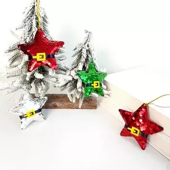 6 шт. модные рождественские звезды подвесные подвески рождественские елочные украшения сувениры для вечеринок рождественский декор красный