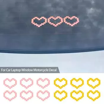 6 шт. Мозаичные наклейки на автомобиль с любовью, наклейки для декора окон, водонепроницаемые наклейки в виде сердца для автомобиля, ноутбука, окна мотоцикла, наклейки из ПВХ красный