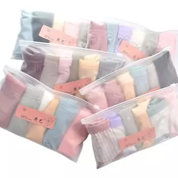 6 шт. мягкие и дышащие высококачественные удобные женские трусики со средней посадкой, студенческие трусики, женские хлопковые трусики для девочек, чистый хлопок, большой размер M