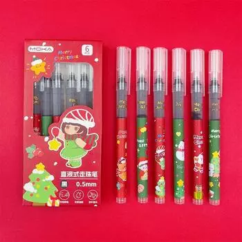6 шт. мультяшные рождественские гелевые ручки милый Санта-Клаус нейтральные ручки кавайные ручки для экзамена канцелярские принадлежности для школы подарки