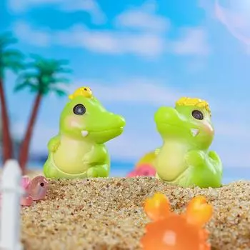 6 шт. мультяшные смоляные украшения в виде крокодила, милые креативные фигурки животных, украшение для приборной панели автомобиля, настольные украшения, подарки onesize