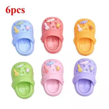 6 шт. мультяшных магнитов на холодильник с шлепанцами, симпатичный декоративный пластиковый овальный набор магнитов на холодильник, забавные магнитные наклейки для белой доски