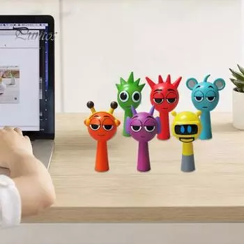 6 шт., мультяшный музыкальный игровой персонаж, фигурка персонажа из ПВХ, статуэтка, скульптура, игрушка, настольное украшение для детей и взрослых, игровой фанат, подарок Sets