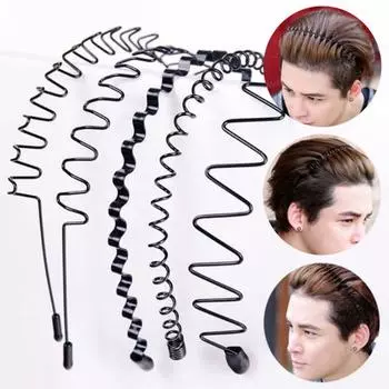 6 шт., мужская повязка на голову, высокая эластичность, противодеформирующийся обруч для мытья, небьющаяся волна, не падающая противоскользящая повязка для волос в форме лица, домашняя 6pcs